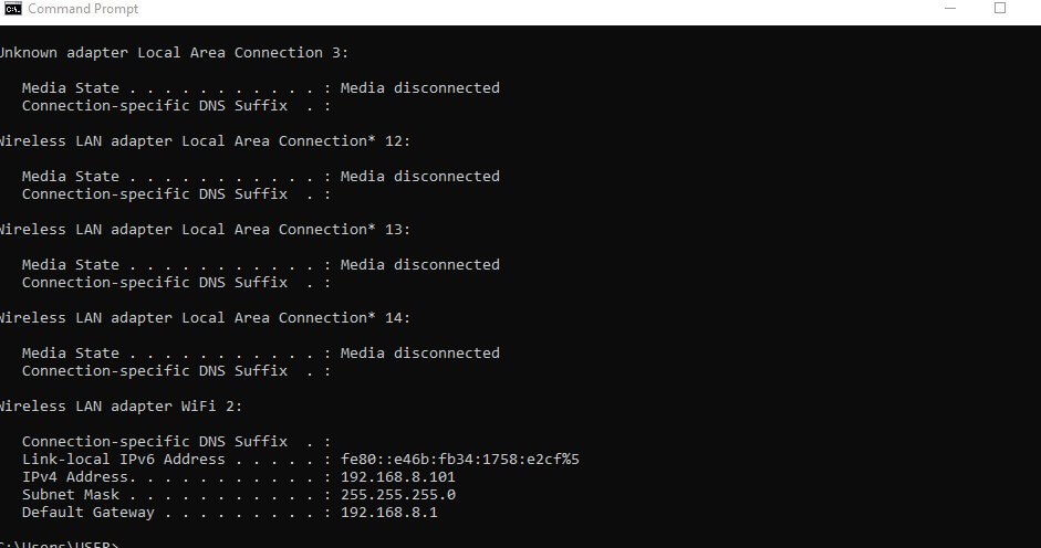 ver endereço ipv6