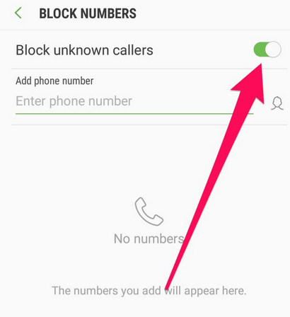 block unknown callers