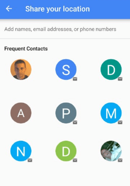 share location with contacts